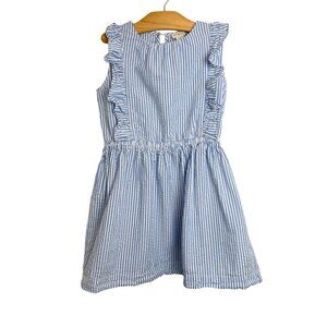 Crewcuts Seersucker Blue Striped Dress Size 8